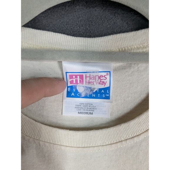 Hanes Her Way Women’s Medium Wishes Are Worth Holding Teddy Bear T-Shirt VTG - Picture 3 of 8